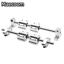 2Set 3D 프린터 부품 광학 축 키트 2x8mm 크롬 도금 샤프트 베어링 4 x SC8UU 4 x SK8 알루미늄 엔드 서포터, 08 390mm_01 Vertical