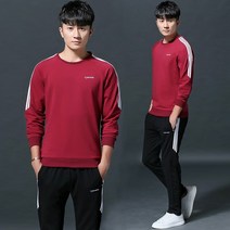 LAYENNE 춘추철 남자 캐주얼 트레이닝 세트 흡한성이 좋다 간략하다 가볍고 넉넉한 투피스 남자 캐주얼 라운드 맨투맨 산책하기 좋은 데이트 출근 야외 등산 네 가지 컬러