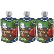 거버 스마트 플로우 어린이스무디 99g, 3개, 사과 + 블루베리 + 시금치