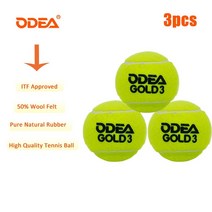 테니스 공 볼 연습 용품 연습구 시합구 Odea 3pcs itf 승인 된 울 농축 고무 라이너 전문 경쟁 훈련 골드, 없음