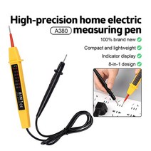 검전기 전기 접지 테스터기 전압 전류 측정기 8 인 1 AC DC 테스트 펜 극성 테스터 감지기 자동 LED 계측기 도구, 01 YELLOW
