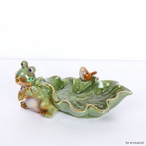 개구리 수반 어깨 / 장식품 소품 조각상 풍수, 단품