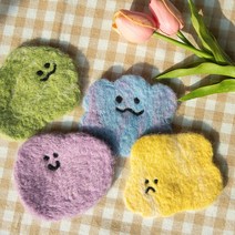 솜씨키트 양모펠트 컵받침 만들기 DIY 키트, B세트(노랑/연두), 1개