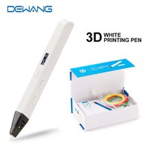 3D펜RP800A OLED 디스플레이 전문가용 3D 프린팅 펜 드로잉 세트 두들링 아트 크래프트 제작 선물 교육 완, 04 White Pen_03 EU
