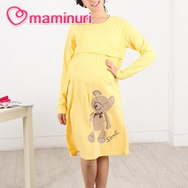 마더라이크 T.긴팔)스태치곰원피스/수유복/임부원피스