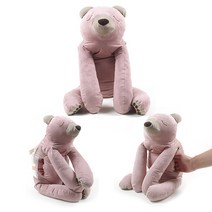 스누지 허깅 필로우 바디 쿠션, 곰(핑크)