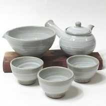 분청청유귀얄문 3인다기세트, 1