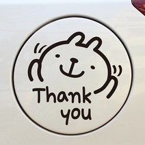 디자인수 EE 자동차 주유구 스티커, 땡큐토깽(반사), 1개