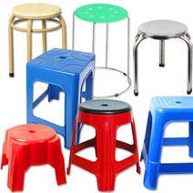 [ 호가 ] PVC 간이의자 회전의자 보조의자 빠텐의자 야외의자, 스텐원형의자, .