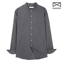 [블랙수트] DN-324 롤업헨리넥 줄지남방