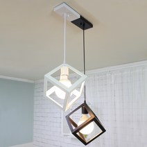 SH LIGHT 엣지 2등 펜던트 램프 미포함, 블랙,화이트