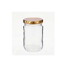 글라스락 유리병/잼병 일자형200g(160ml) 유리용기, 160ml, 일자형200g(160ml)-골드 1개