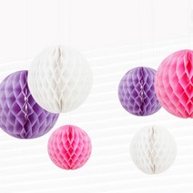 허니컴볼 장식세트 6입, 파스텔혼합