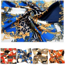 이럭셔리클럽 M25-호피앤지브라-미니사각-쁘띠 실크스카프