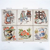 [이누데코]인테리어타일-포인트그림타일 100각 6종세트(낱장대비10%할인), 단품