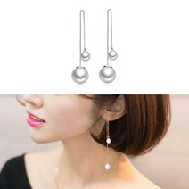 워더미 X08 롱 진주 드롭귀걸이