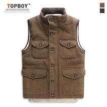 TOPBOY 포켓 언발 골덴 패딩조끼 (SCC2357PT)