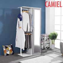 [기간한정 5% 할인이벤트][까미엘]원스톱 2단 전신거울 일체형 행거(HAP_DR0052), 오크+화이트