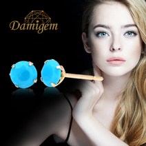 DAMIGEM (다미젬)14K 12월 천연탄생석 터키석 귀걸이