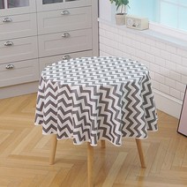 찬미디자인 원형식탁보 지그재그, 그레이, 원형160X160 (테이블 110cm용)