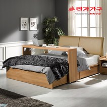 라자가구 아이크 3단조절 LED 가죽 평상형 서랍형침대_SS_Q, 05.NEW다용도베드테이블S/SS, 화이트