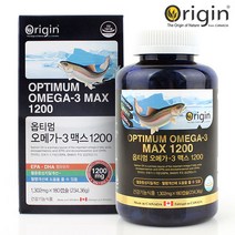 오리진 옵티멈 오메가3 맥스 1200 180캡슐 오메가3 6 9/피쉬오일, 180정, 1.302mg, 1병