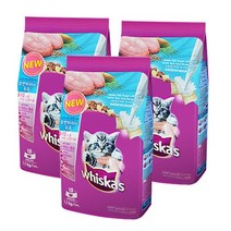 위스카스 주니어 오션피쉬 우유 건식사료, 1.1kg, 3개, 곡물