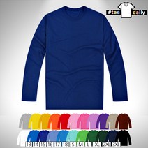 티데일리 남녀공용 30수 라운드 긴팔 티셔츠