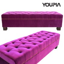 유피아 3인용 고급벨벳 베드벤치 스툴, 107-보라