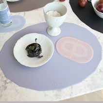 리파인드 톤인톤 실리콘매트 (유니크 18각형 식탁매트), 라벤더 (보라), 가로42x세로33x두께0.2(cm)