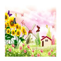 [1+1 액자증정] 톡톡 보석십자수 3D 꽃시리즈 DIY 액자 세트, 해바라기와풍차, 40x30