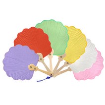 (국내제작)한지 연옆선부채, 보라