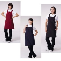 요들가운 앞치마/미용실 유니폼, 핑클(미니)넓은끈_PK370(와인), 1개