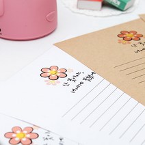 후아미 난 꽃이야 제작 편지지 세트 15cm x 21cm, 크라프트(편지봉투), 10매
