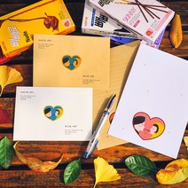 후아미 빼빼로뽀뽀 포토사진 제작 편지지 세트 15cm x 21cm, 화이트(편지지 6매 + 편지봉투 3매), 9매