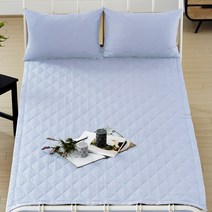 순면 데일리 침대패드 겸 카페트, 베이비블루