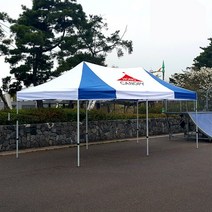홍캐노피 3mx6m 캐노피 천막, 3mx6m 스틸 백색[중앙]+파랑