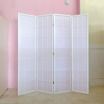 가구야히메 원목 병풍 3단 파티션, 병풍4단, 화이트