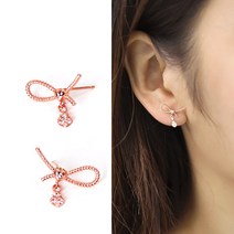 [바이미] 14k gold - 감성리본큐 귀걸이