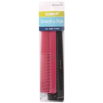 Conair 스무스 & 스타일 드레싱 콤 핑크 / 블랙, 2개입