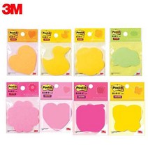 3M 모양 포스트잇 강한점착용 SSN D C 점착메모지/포스트잇, 사과모양