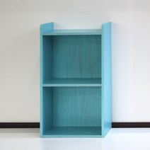 양지가구 공간수납박스2단 수납박스 정리선반 진열장 틈새책장 책꽂이 공간정리 파스텔색 소품정리 책정리 동화책, 하늘