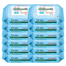 닥터아토 손입전용 유아물티슈 휴대용, 20개입 x 12개, 12개, 20매