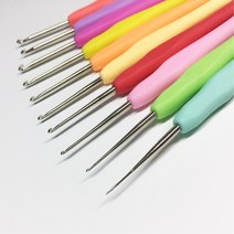 미소털실 고무 손잡이 코바늘 3종 세트(레이스+모사) 세트 뜨개용품, 1set