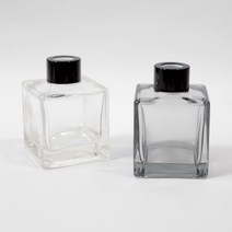 프리미엄 큐브 사각 디퓨저용기 - 투명(블랙캡) 120ml, 10개