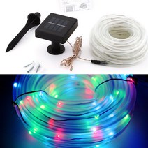 대원쏠라텍 태양광 충전 LED 야외 램프 전구 트리전구, 태양광충전 LED 호스등 100구 4색칼라, 1개