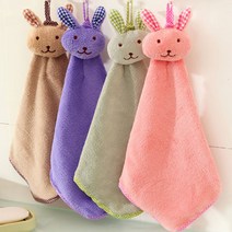 라로사 귀욤토끼 손타월 4종세트 주방 욕실 손타올 수건걸이 극세사행주 어린이집 유치원 학원 학교 단체선물 답례품, 토끼주방타월4종+박스선물포장