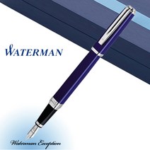 워터맨 익셉션 슬림 청색 ST 만년필, F촉(보통촉), 각인없음