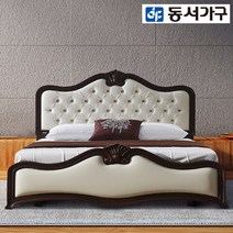 동서가구 셀리나 프리미엄 빈티지 엔틱 침대, 월넛(프레임 + 참숯매트)
