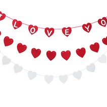 파티가랜드 생일가랜드 펠트 하트 프로포즈 용품, 02-펠트하트가랜드(p)화이트